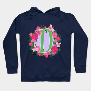 Monogram D, Personalized Floral Initial Hoodie